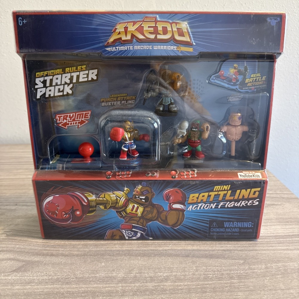 Akedo Ultimate Arcade Warriors Starter Pack Mini Battling Figures New Sealed Toy
